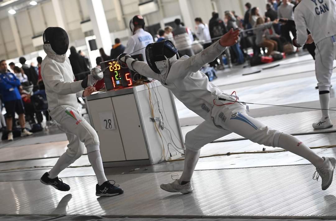 Alexandros in fencing gear