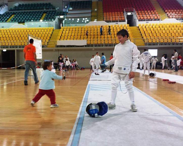 Alexandros fencing aged 7
